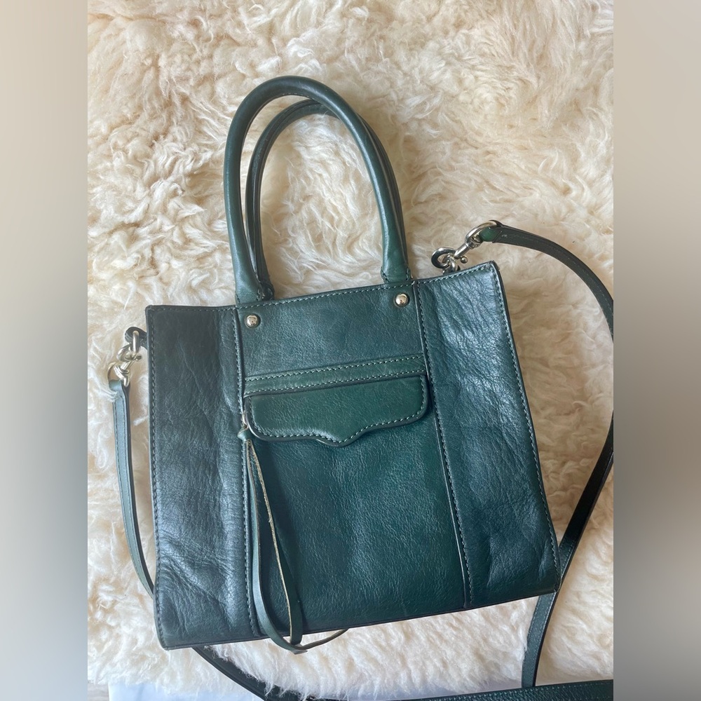 Rebecca Minkoff Mab Mini Leather Crossbody Bag in Hunter Green